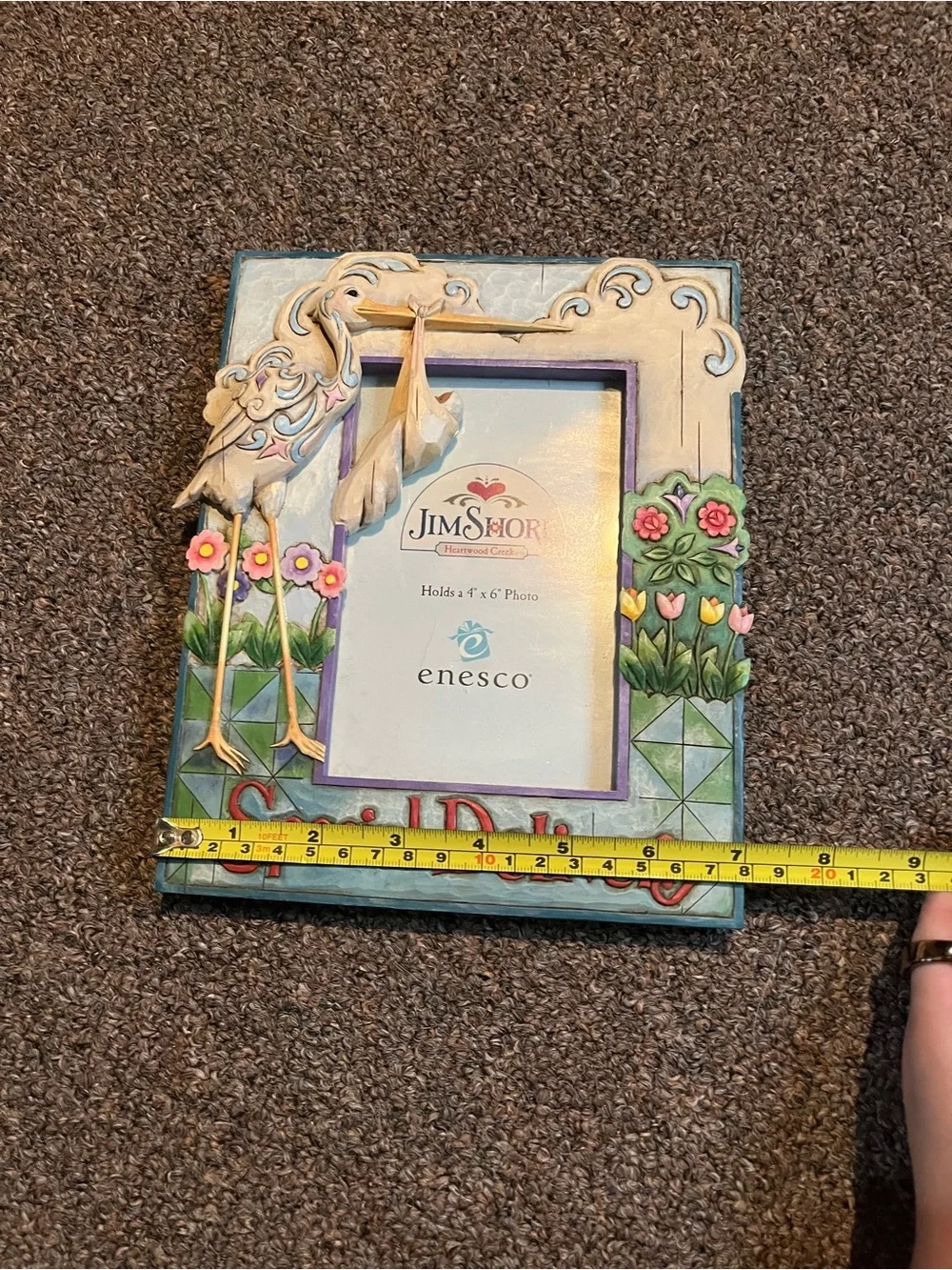 Enesco Jim Stork “Special Delivery” Floral Picture Frame- 4x6”